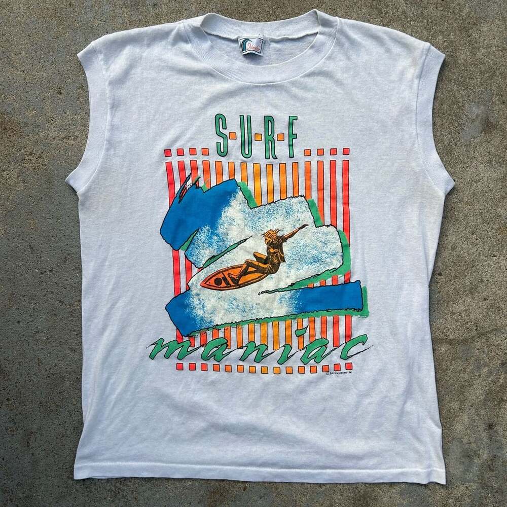 Vintage 70s Sun Sportswear Surf Maniac Tank Top